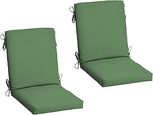 Arden 2-Pack Patio Dining Outdoor Chair Cushions, 20x44, Rain-Proof Seat Pad, Fade-Resistant...
