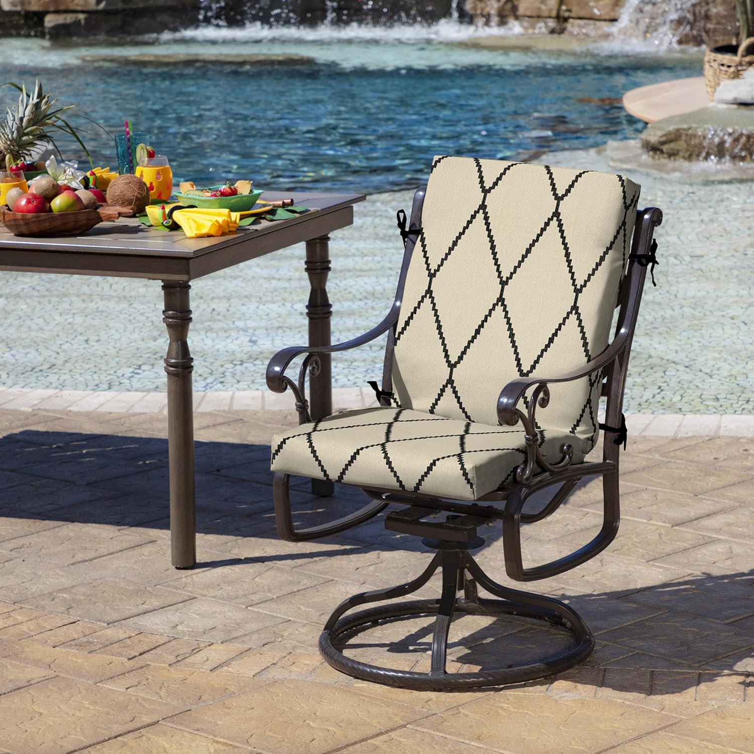 Arden 2-Pack Patio Dining Outdoor Chair Cushions, 20x44, Rain-Proof Seat Pad, Fade-Resistant... image