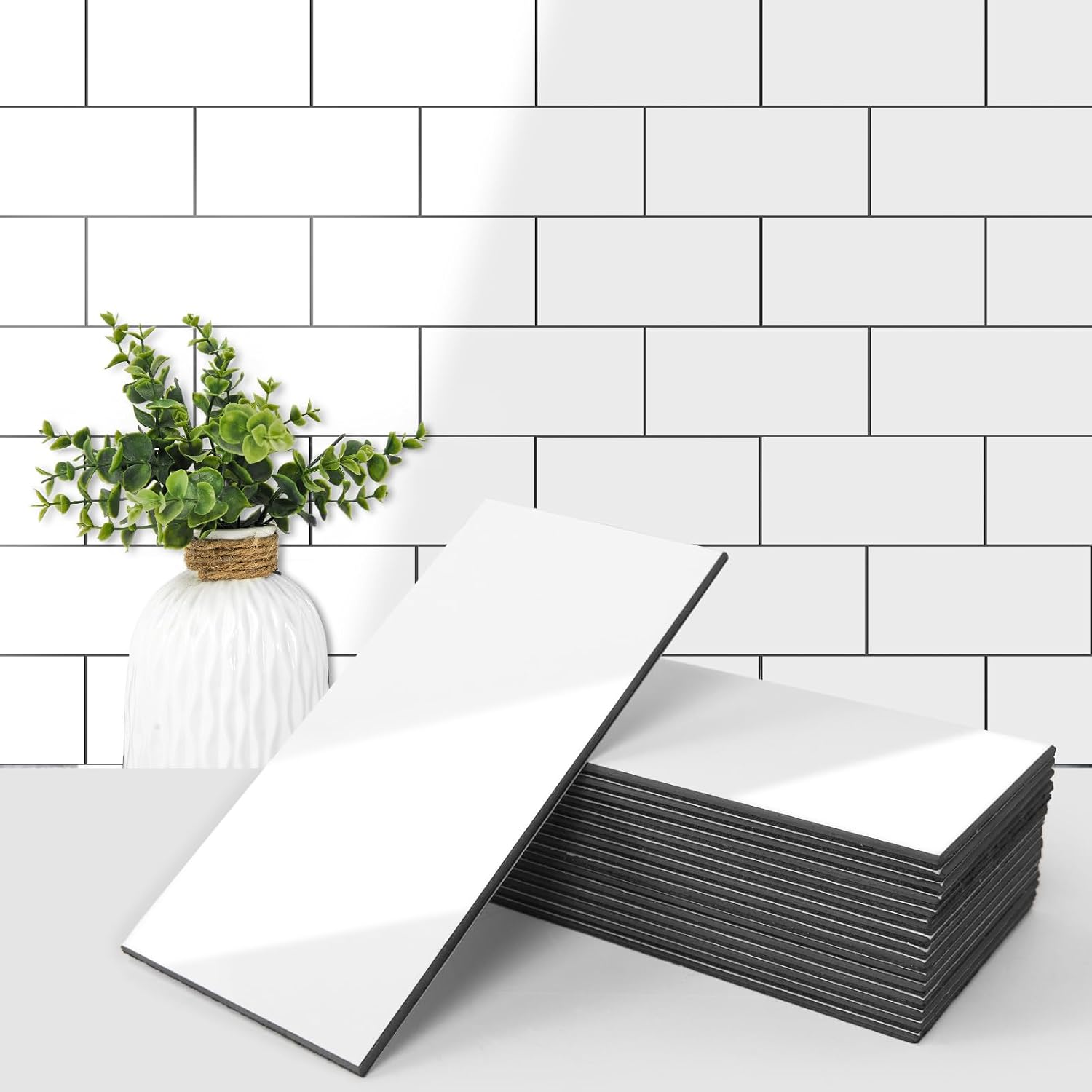 Art3d 102-Piece Peel and Stick Wall Tile for Kitchen Backsplash, Bathroom, Fireplace, 3in....