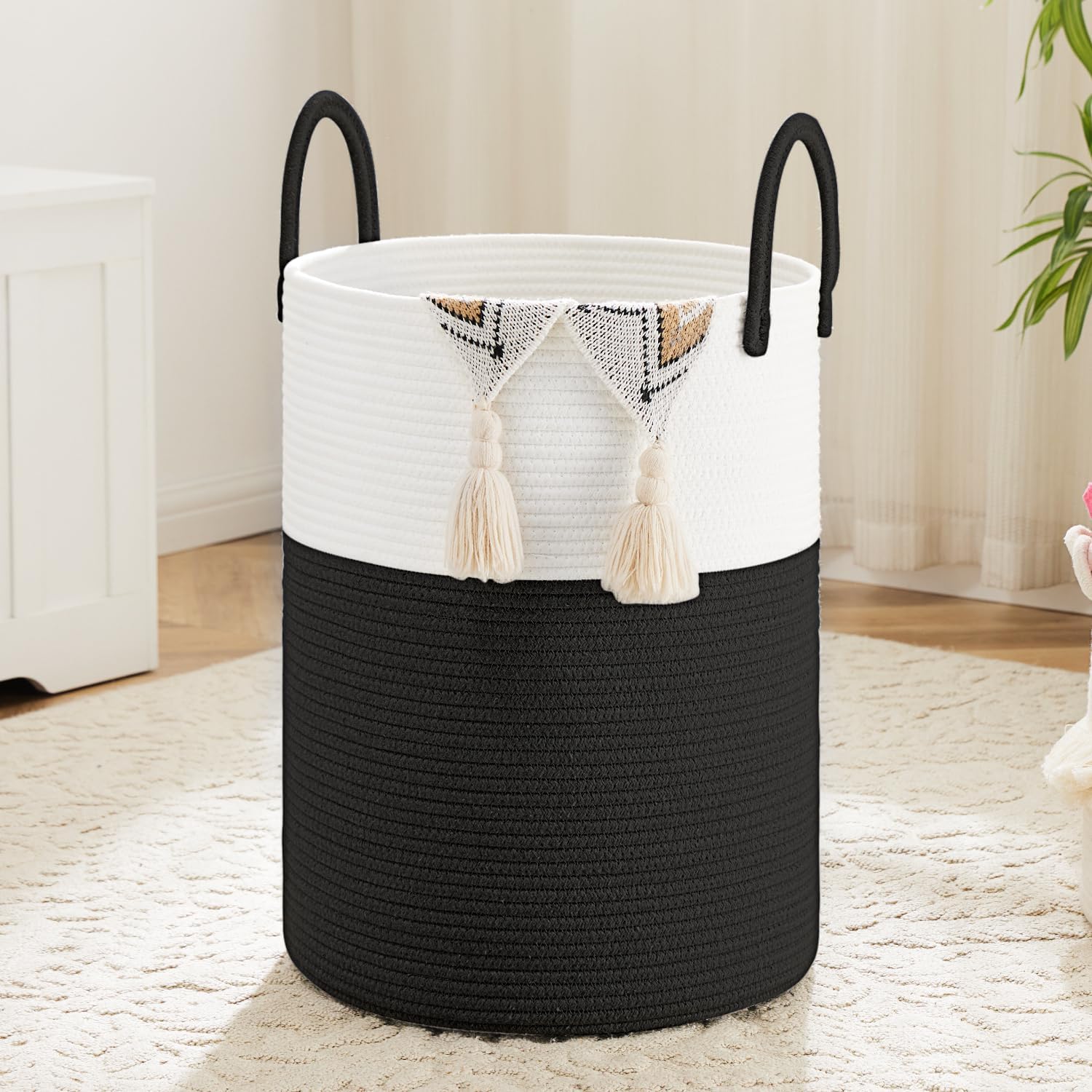 Artfeel Laundry Basket,Woven Cotton Rope Laundry Hamper,60L for Decorative Storage of Dirty...