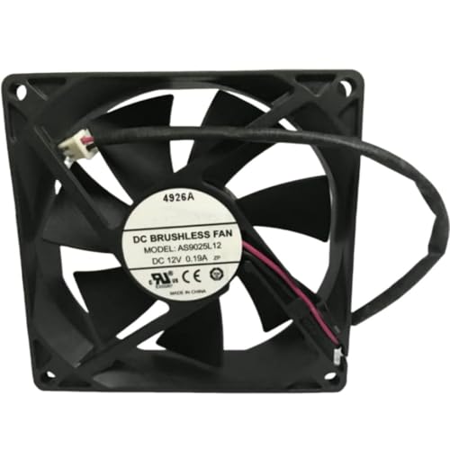 AS9025L12 Fan 9CM for 12V 0.19A 9025 90X90X25MM 2-Wire Cooling Fan