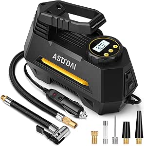 AstroAI AIRUN H Tire Inflator Portable Air Compressor,9.8Ft Cord-12VDC-Powered Auto...