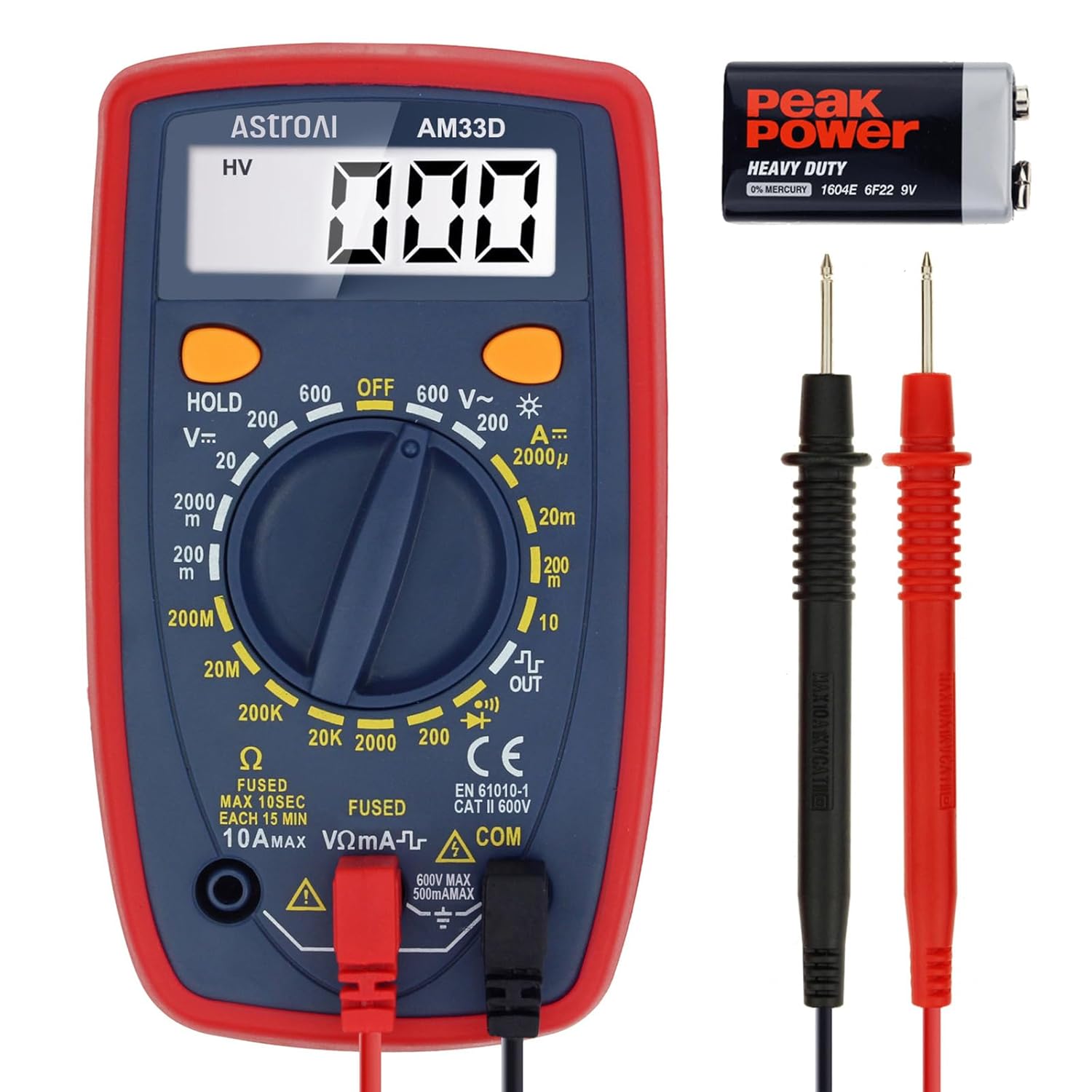 AstroAI Digital Multimeter Tester 2000 Counts with DC AC Voltmeter and Ohm Volt Amp Meter...