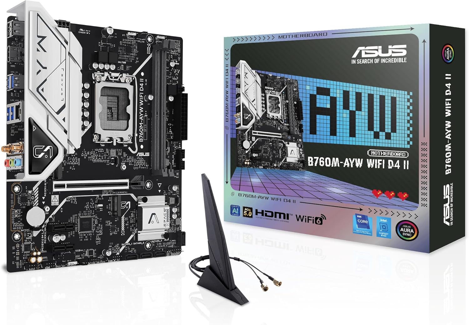 ASUS B760M-AYW WiFi D4 II Intel® B760 (LGA 1700) microATX mATX Motherboard, PCIe 5.0 x16...