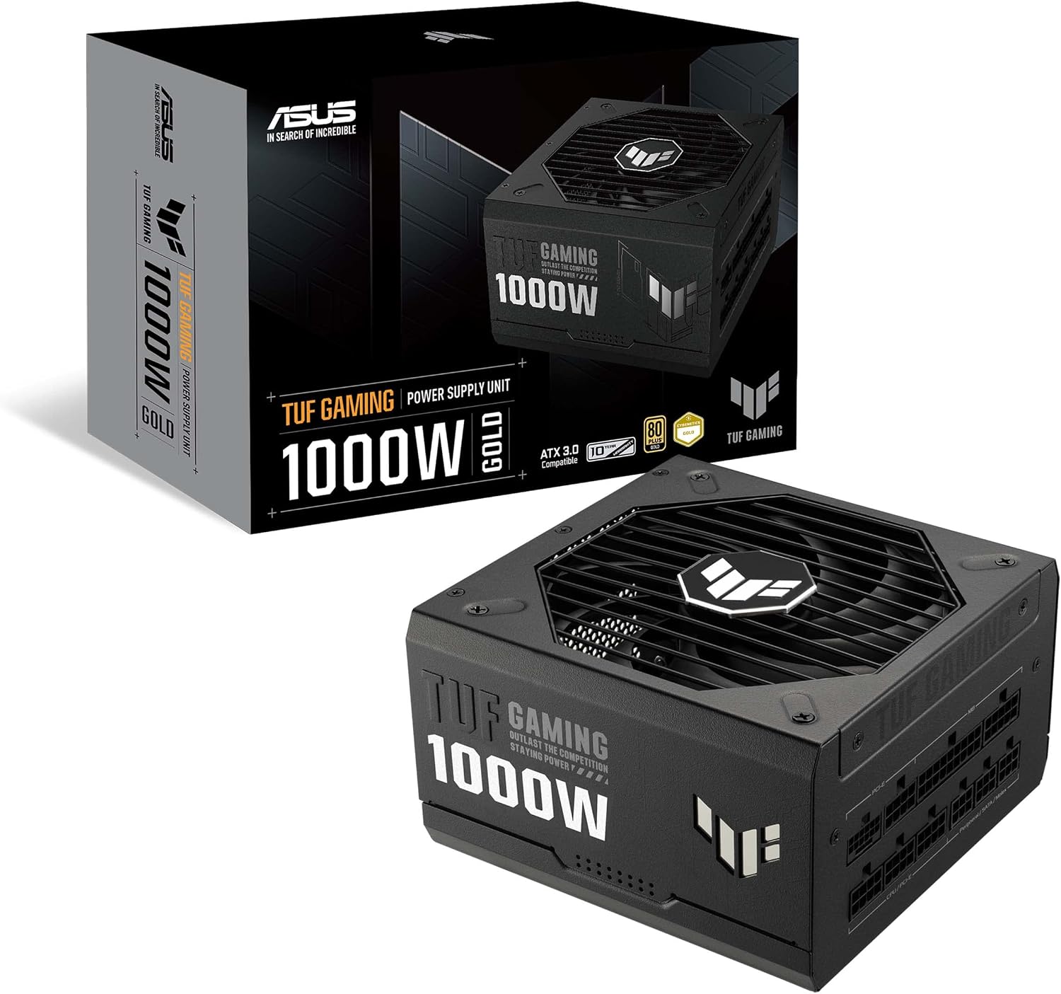 ASUS TUF Gaming 1000W Gold (1000 Watt, ATX 3.0 Compatible Fully Modular Power Supply, 80+...