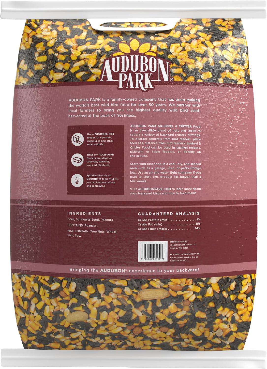 Audubon Park Squirrel & Critter Food, 15-lb. Bag | Corn, sunflower seeds & peanuts for... image