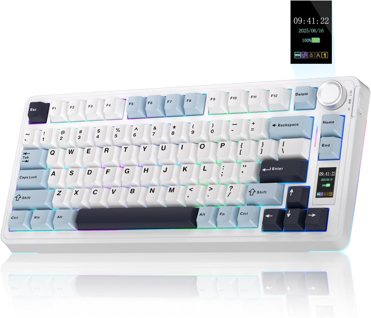 AULA S75 PRO Wireless Mechanical Keyboard with Screen&Knob, 75% Hot Swappable Gaming...