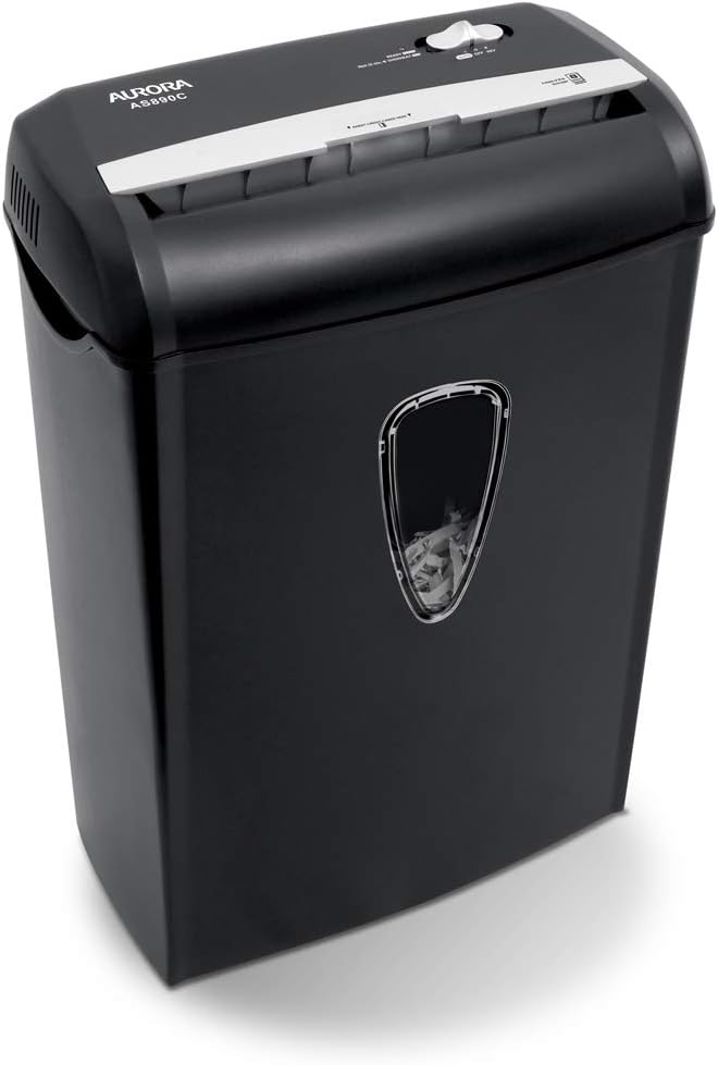 Aurora AS890C 8-Sheet Cross-Cut Paper/Credit Card Shredder with Basket image