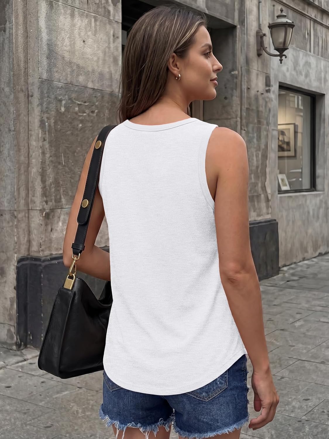AUTOMET Womens Square Neck Tank Tops Loose Fit 2026 Summer Tops Clothes Fashion image
