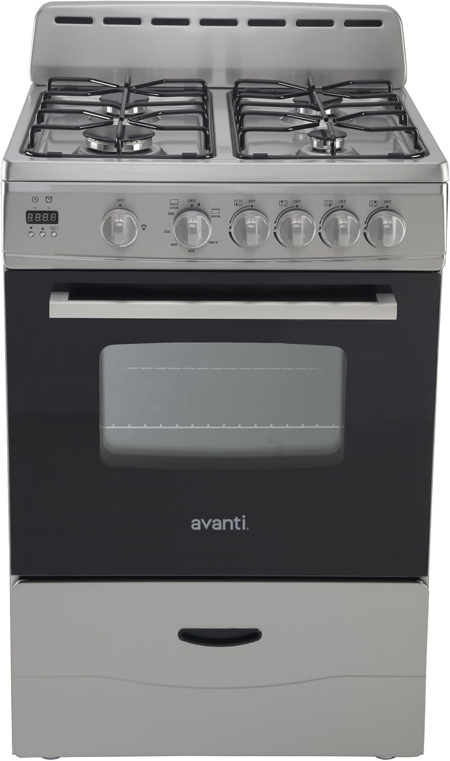 Avanti Compact Gas Range Oven 24-Inch with 4 Sealed Burners Automatic Electronic Ignition...