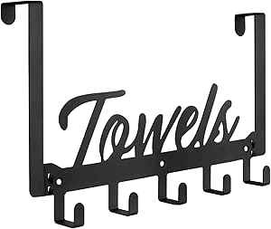 Azmoncy Over The Door Hooks, Towel Rack Towel Hooks for Bathroom, Towel Holder for Hanging...