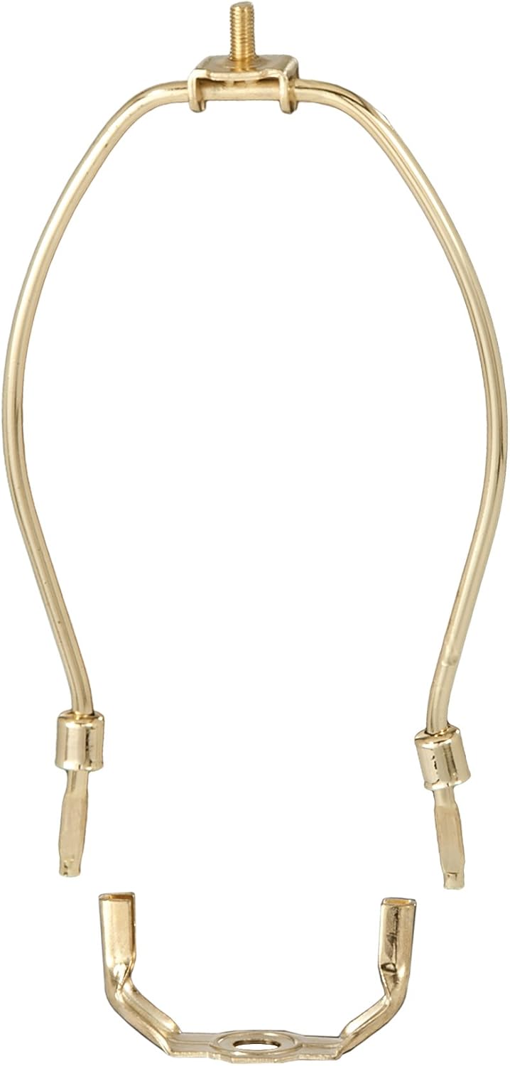 B&P Lamp® 8 Inch Regular Weight Lamp Shade Harp Holder for Table and Floor Lamps, Brass...