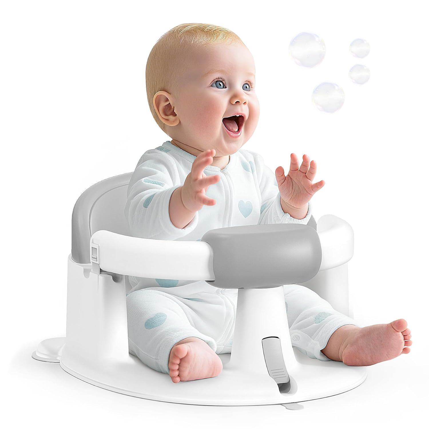 Baby Bath Seat for Babies Sitting Up, Non-Slip Baby Bath Chair with Strong Suction Cups...
