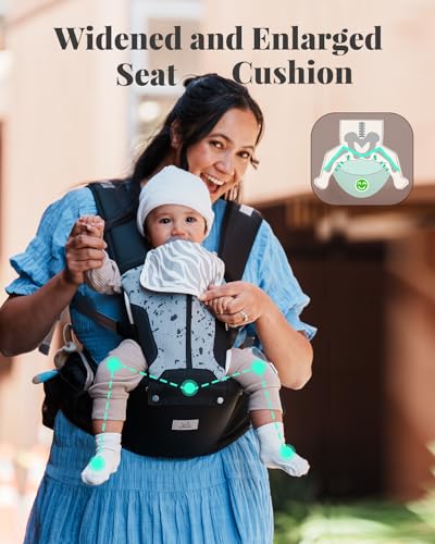 Baby Carrier, MOMTORY Safety-Certified 6-in-1 Baby Carrier Newborn to Toddler, Adjustable... image
