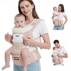 Baby Carrier with Hip Seat, 6-in-1 Baby Carrier Newborn to Toddler, Adjustable Detachable... image