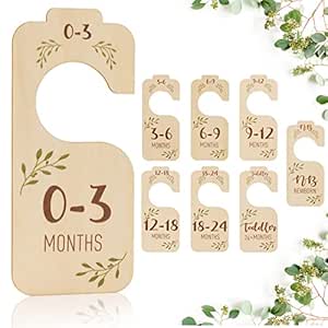 Baby Closet Dividers for Clothes Organizer - Set of 8 Beautiful Wooden Double-Sided Baby... image