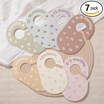 Baby Size Clothes Dividers for Closet: Nursery Hanger Month Dividers for Clothing Organizer... image