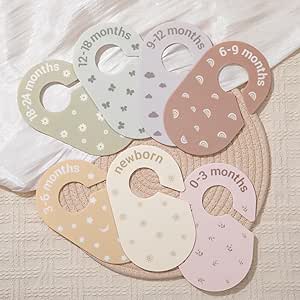 Baby Size Clothes Dividers for Closet: Nursery Hanger Month Dividers for Clothing Organizer... image