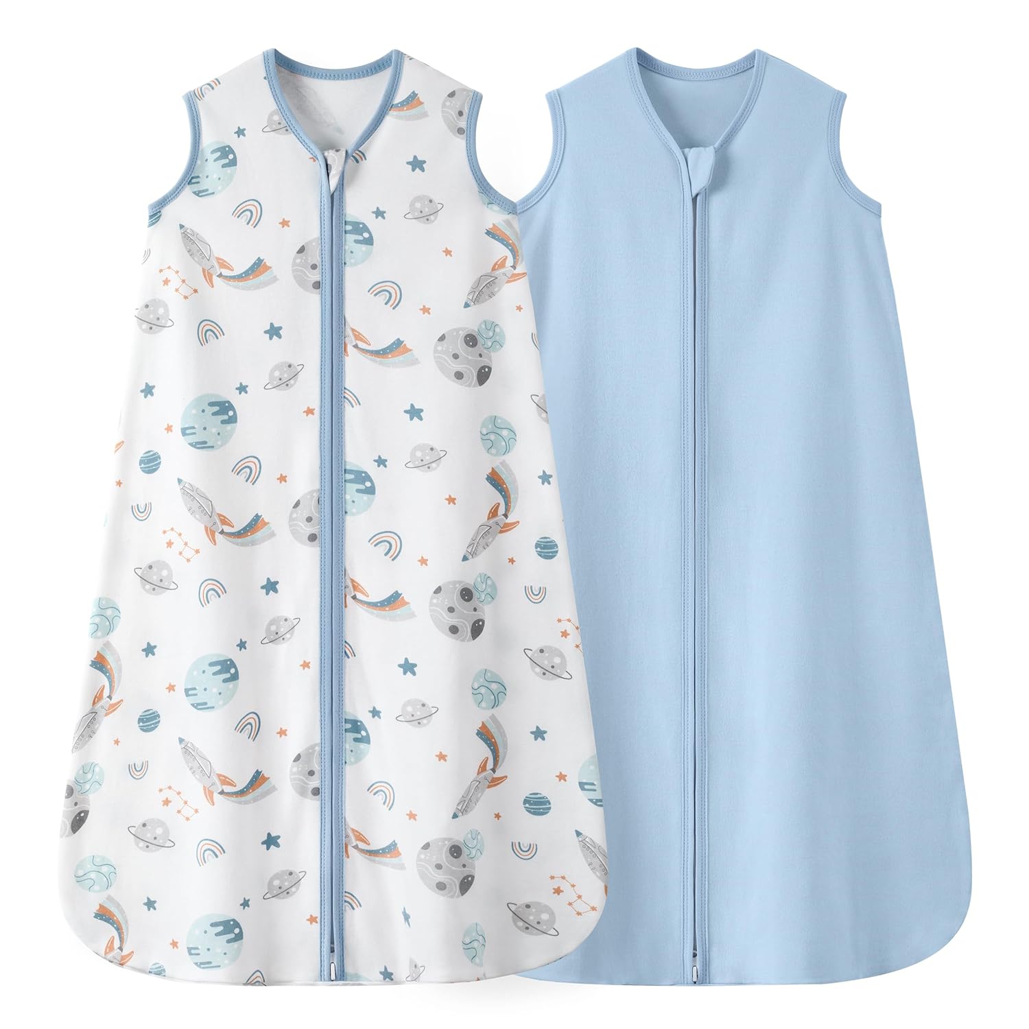 Baby Sleep Sack 18-24 Months 0.5 TOG, 100% Cotton Baby Wearable Blanket 2 Pack with 2-Way...