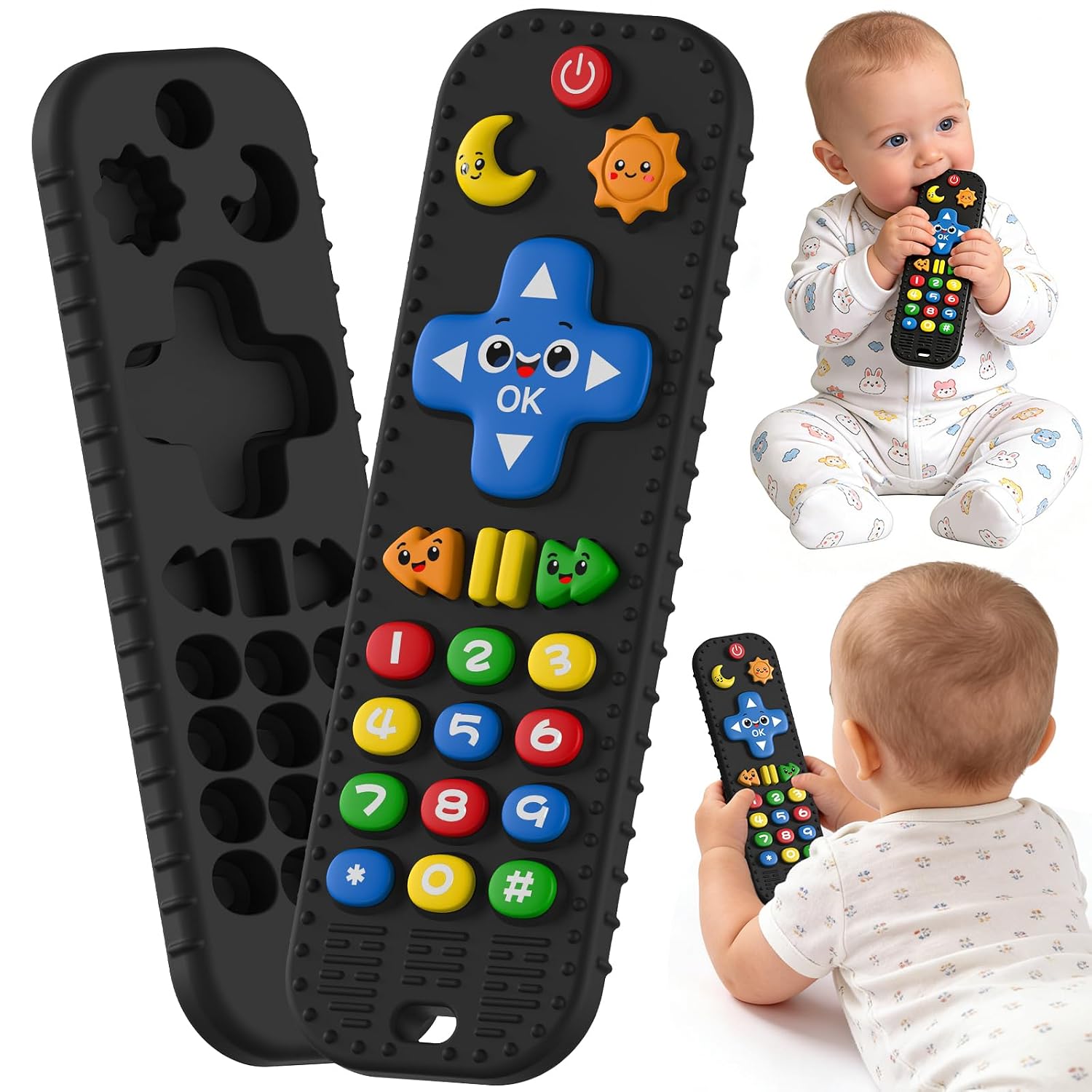 Baby Teething Toys Silicone Baby Remote Teether Over 3 Months - Baby Essentials Sensory Chew...