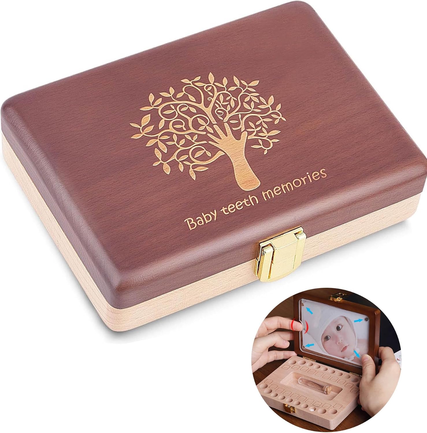 Baby Tooth Box, Baby Teeth Keepsake Box, Handmad Wooden Kids Tooth Fairy Holder, Lost Teeth...