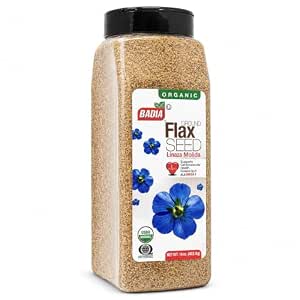 Badia Organic Ground Flax Seed, 16 oz – Fiber & Omega-3 Non-GMO Superfood | Organic ground...