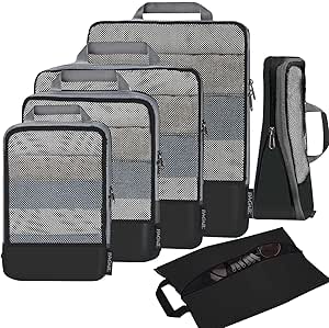BAGAIL 4 Set/6 Set/8 Set Compression Packing Cubes Travel Accessories Expandable Packing...
