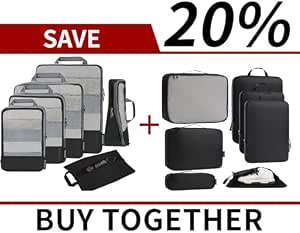 BAGAIL 6 Set Compression Packing Cubes and 7 Set Ultralight Packing Cubes