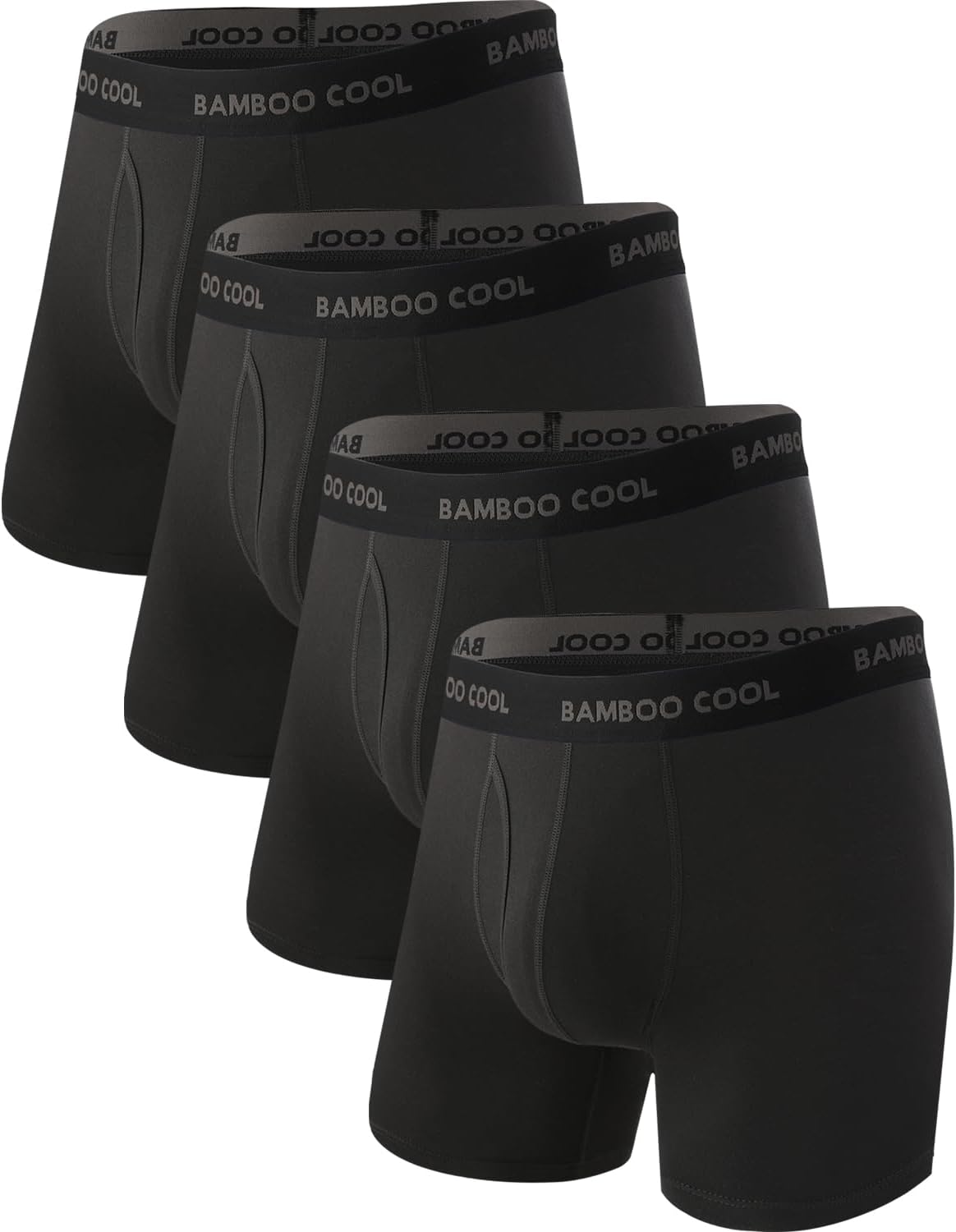 BAMBOO COOL Men's Ultra Breathable Underwear,No Riding Up Boxer Briefs with ComfortFlexible...