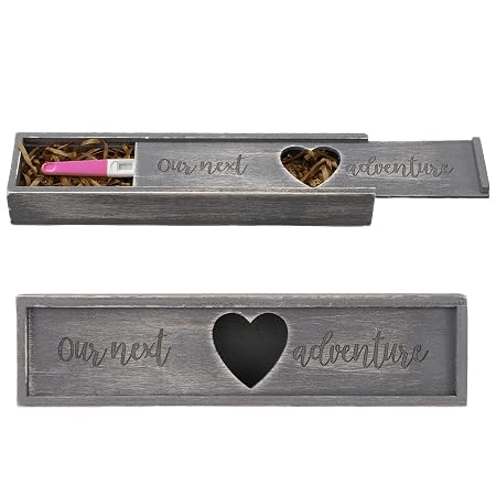 Barydat Pregnancy Test Gifts Box Keepsake Box Pregnancy Announcement for Husband Wooden Baby... image