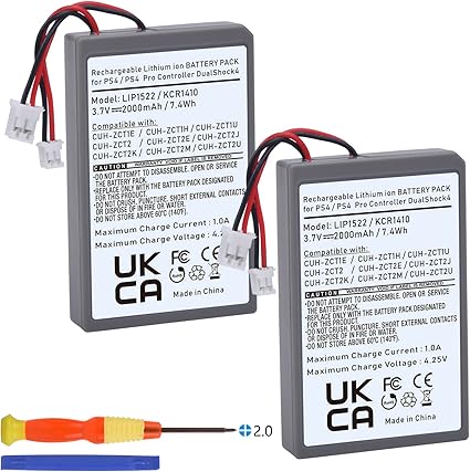 Batmax 2Pcs 2000mAh PS4 Controller Battery for Sony PS4 PlayStation 4 Slim/Pro Dualshock...
