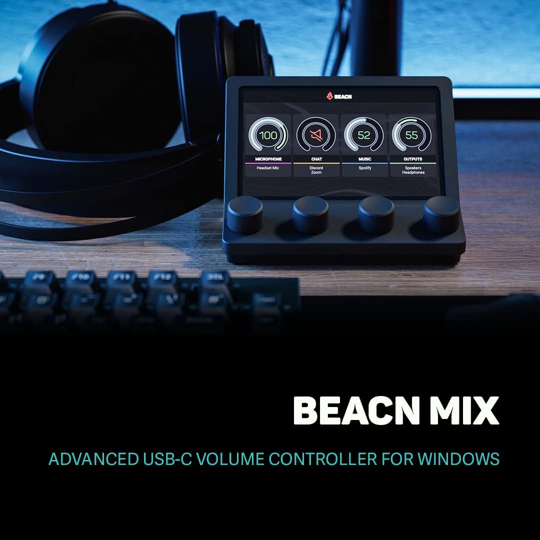 BEACN Mix - USB C Windows Audio Controller with a Beautiful 5” Color Display and 4 Smooth... image