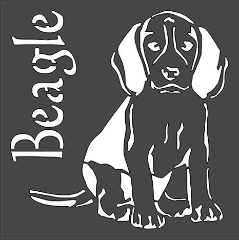 Beagle Dog Logo Stencil Reusable Sturdy Flexible Clear Plastic 1-5.5x5.5 in Arts and Crafts...