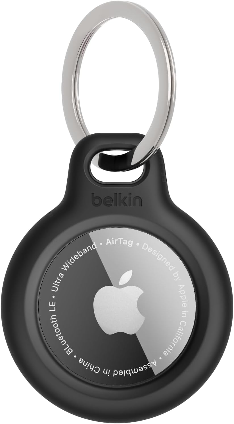 Belkin Apple AirTag Secure Holder with Key Ring - Durable, Scratch-Resistant Case with Open...