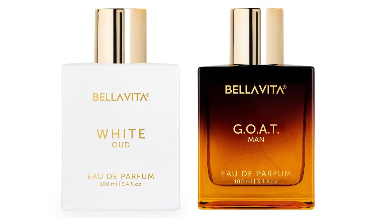 Bella Vita Luxury G.O.A.T. & White Oud Perfume Duo (2 x 3.4 fl. oz.) | Men's & Women's Eau...