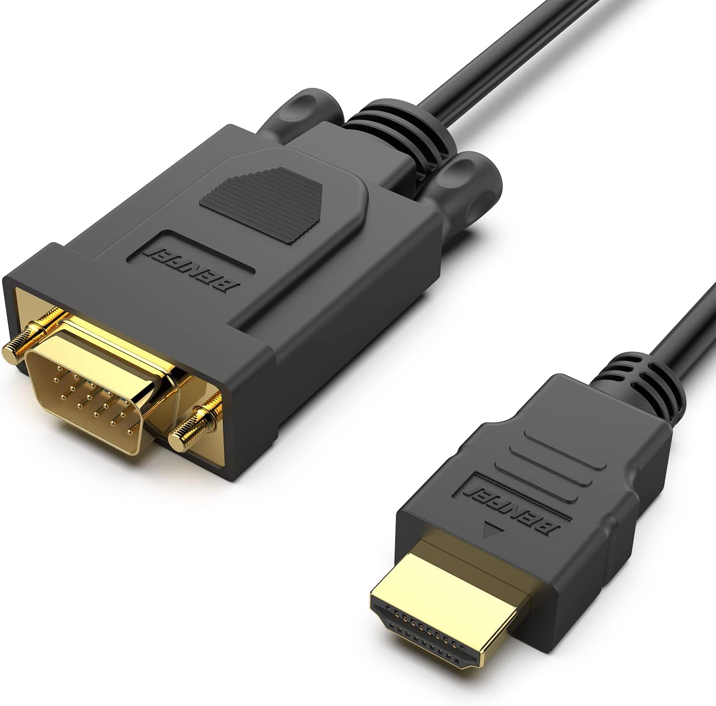 BENFEI HDMI to VGA 10 Feet Cable, Uni-Directional HDMI (Source) to VGA (Display) Cable (Male...