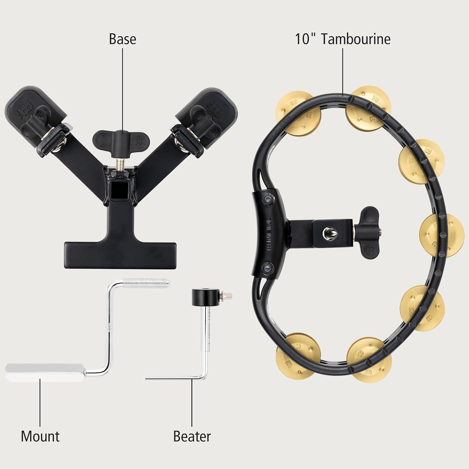 Benny Greb TamboStep Hands-free Tambourine—Play with Your Foot, Sandblasted Jingles... image
