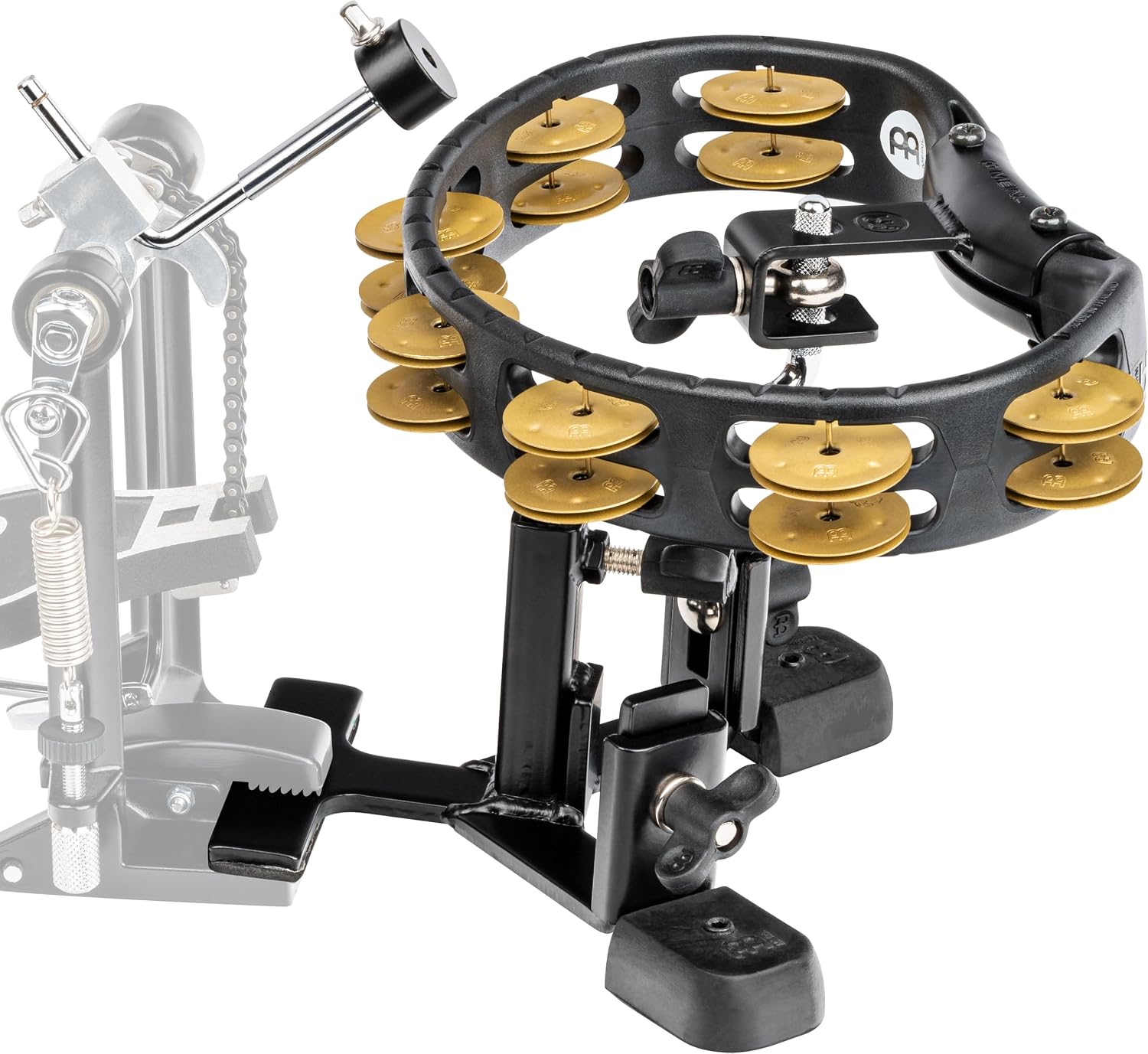 Benny Greb TamboStep Hands-free Tambourine—Play with Your Foot, Sandblasted Jingles...