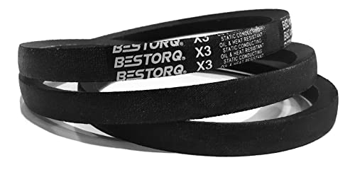 BESTORQ B128 Rubber V-Belt, Wrapped, Black, 131" Length x 0.66" Width x 0.44" Height