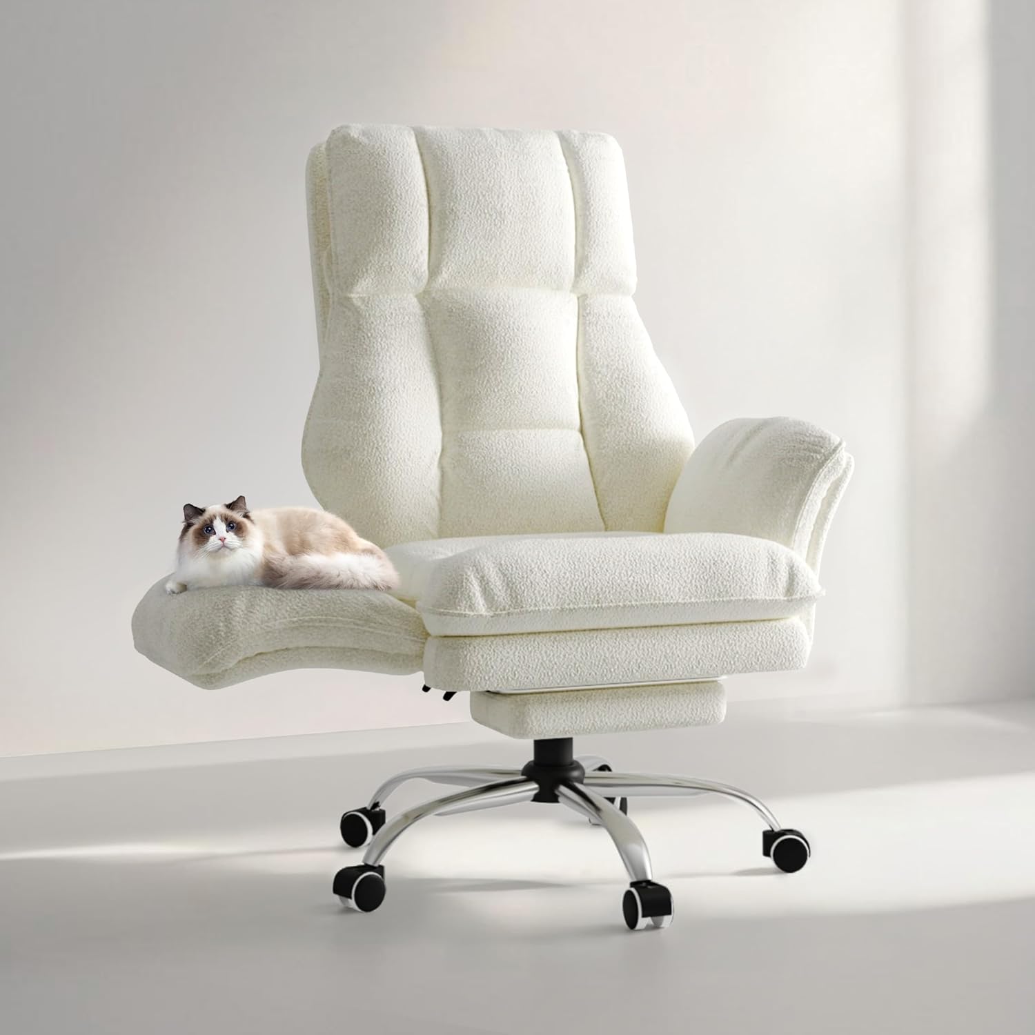 Big and Tall Office Chair, Flip Armrests for Pets & Cross Legged Sitting, Executive...