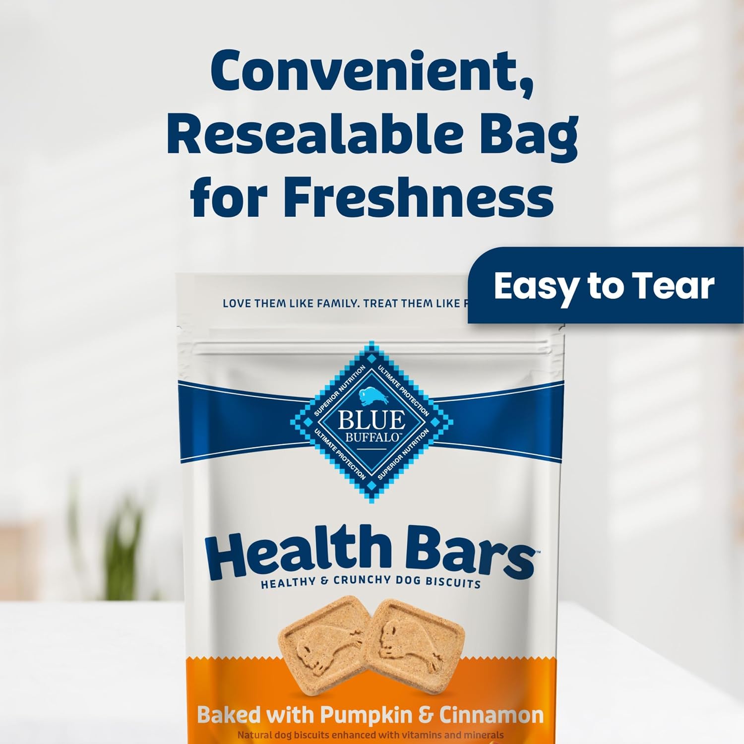 Blue Buffalo Health Bars Pumpkin & Cinnamon Crunchy Dog Biscuits, Oven-Baked with Pumpkin &... image