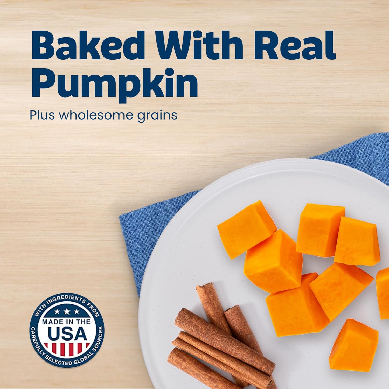 Blue Buffalo Health Bars Pumpkin & Cinnamon Crunchy Dog Biscuits, Oven-Baked with Pumpkin &... image