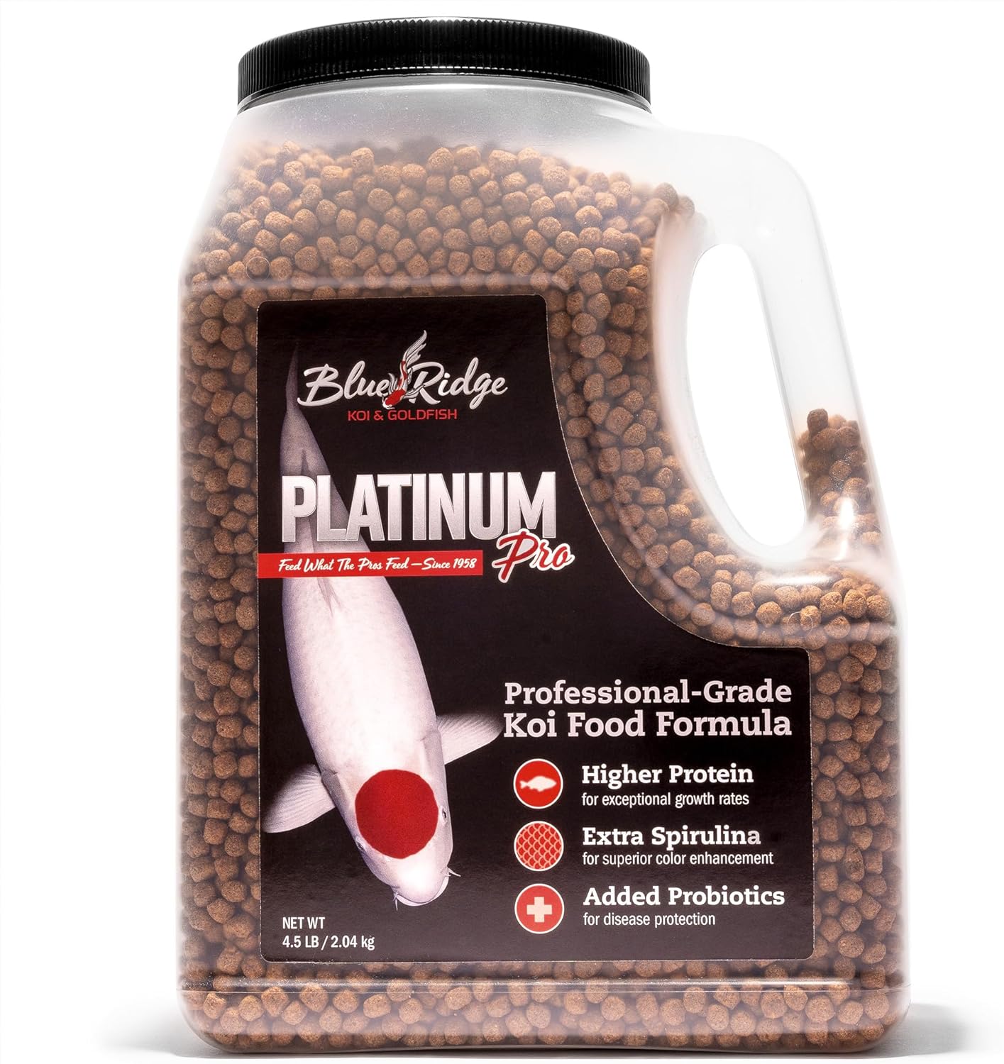 Blue Ridge Koi Fish Food 4.5lb - Koi Food 3/16” Platinum Pro Formula Goldfish Food...