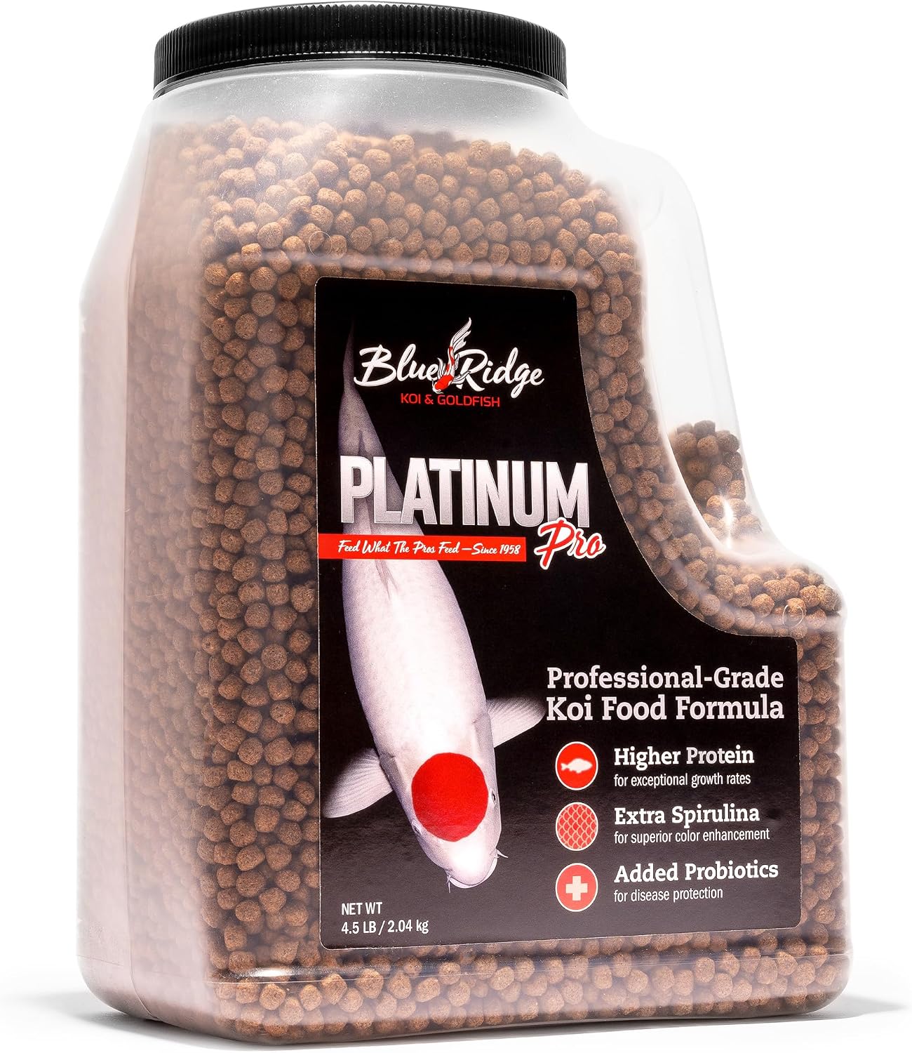 Blue Ridge Koi Fish Food 4.5lb - Koi Food 3/16” Platinum Pro Formula Goldfish Food... image