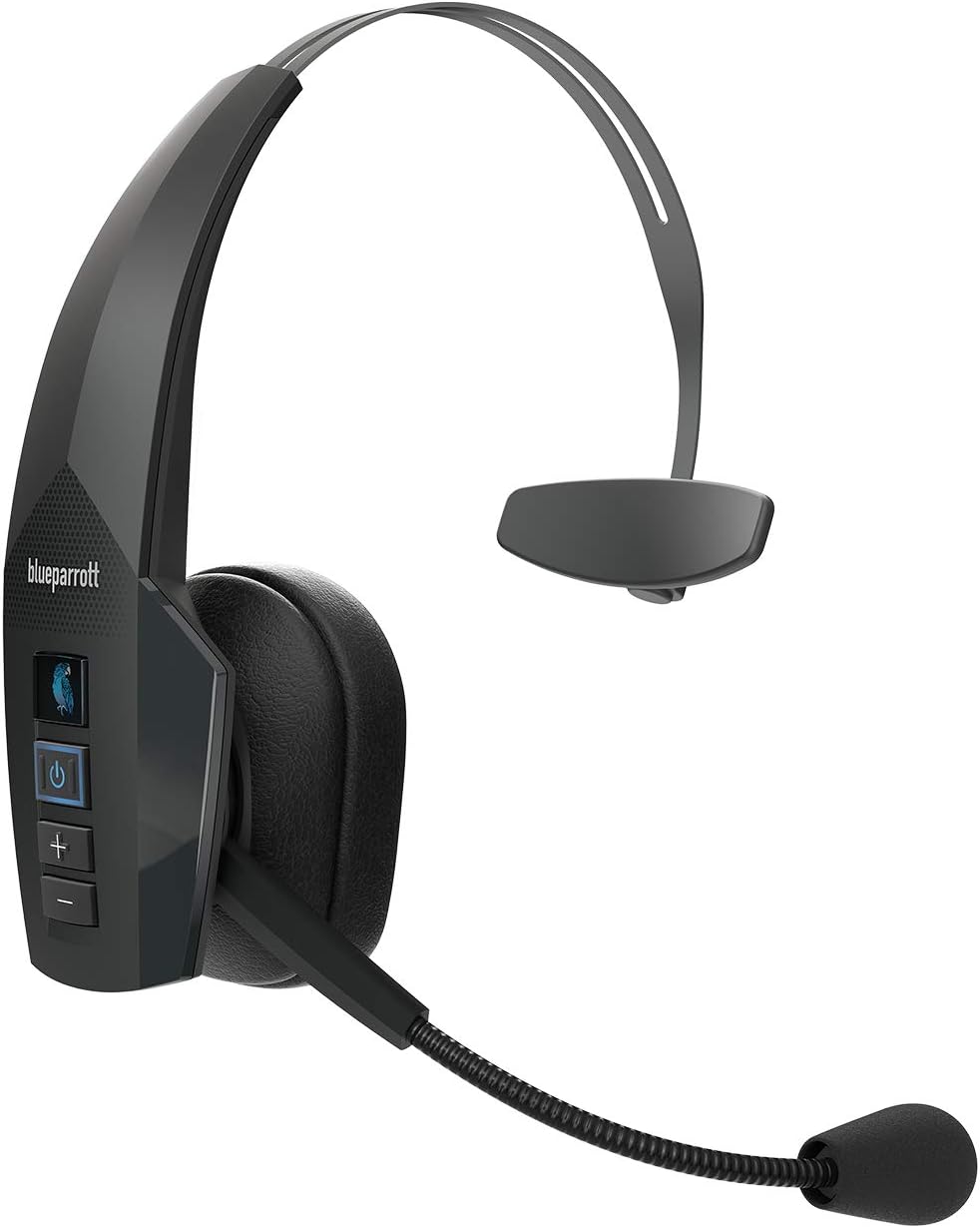 BlueParrott B350-XT Mono Bluetooth Wireless Headphones 96% Noise Canceling Over Head Trucker...