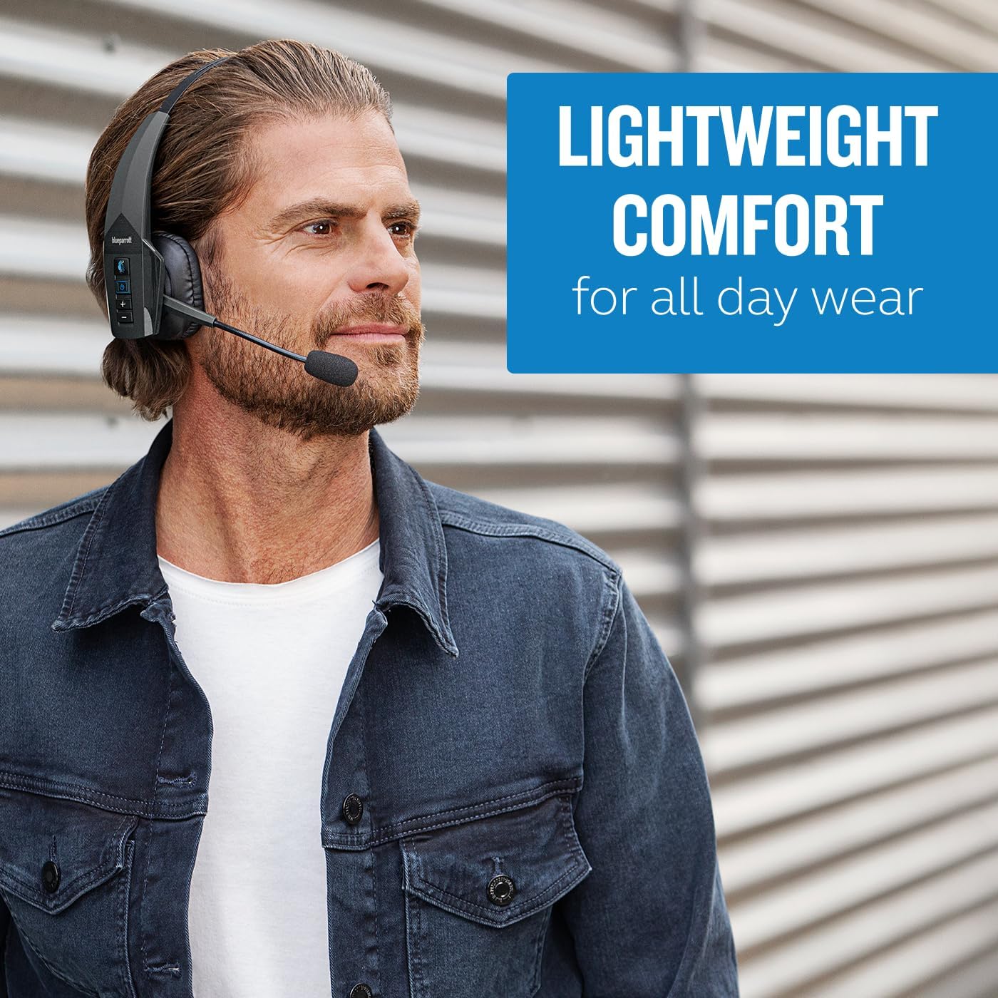 BlueParrott B350-XT Mono Bluetooth Wireless Headphones 96% Noise Canceling Over Head Trucker... image