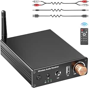 Bluetooth 6.0 Receiver, Hi-Fi Adapter with Wireless Long-Range Low-Latency, Suitable for...