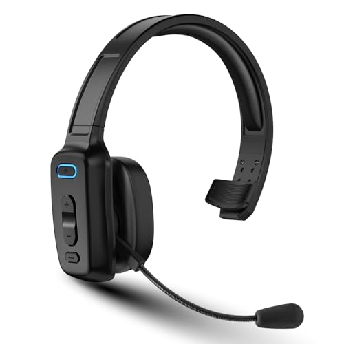Bluetooth Headset, 60hrs AI Noise Canceling V5.2 Over Head Headphones, Single Ear Trucker... image
