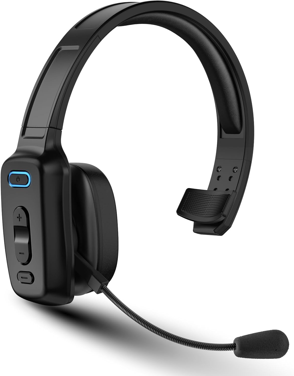 Bluetooth Headset, 60hrs AI Noise Canceling V5.2 Over Head Headphones, Single Ear Trucker...