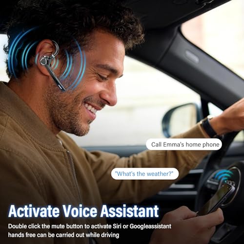 Bluetooth Headset with APTX HD Audio, Wireless Hands-Free Earpiece with CVC 8.0/ENC Dual... image